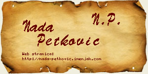 Nada Petković vizit kartica